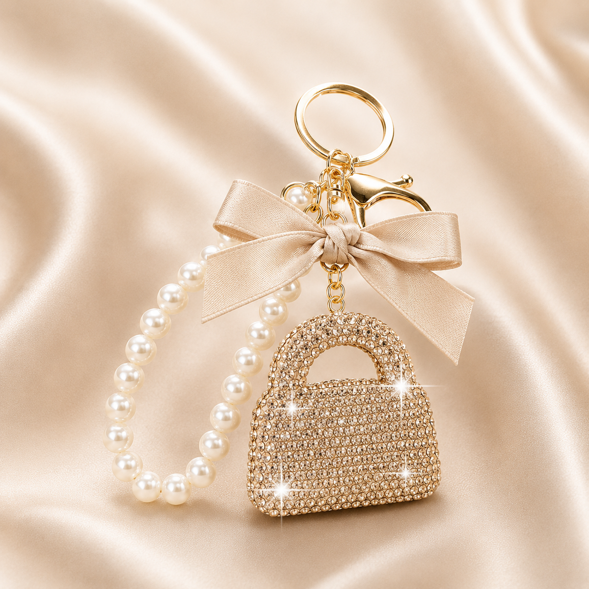 Rhinestone Handbag Keychain