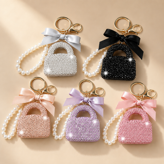 Rhinestone Handbag Keychain