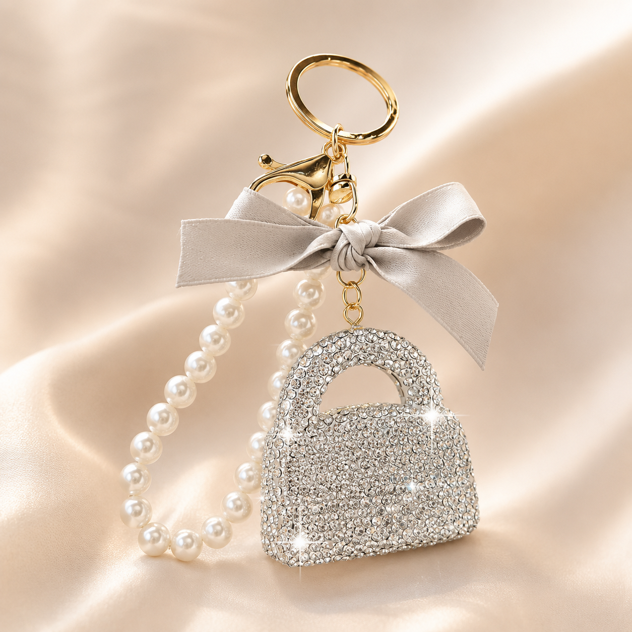 Rhinestone Handbag Keychain