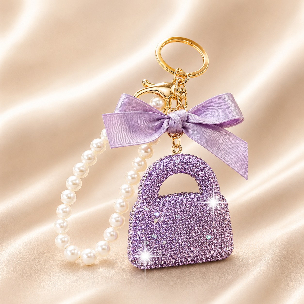 Rhinestone Handbag Keychain