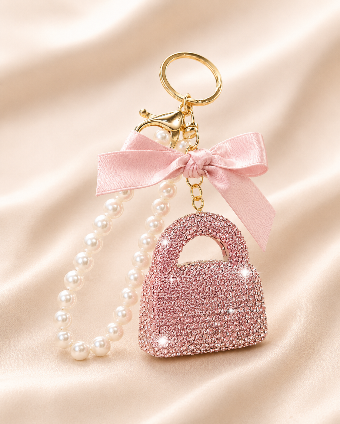 Rhinestone Handbag Keychain