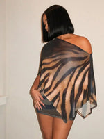 Animal Print Shawl & Skirt Set